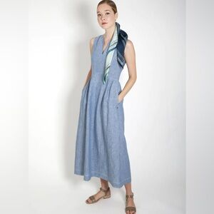 Lafayette 148 New York Linen Maxi Dress Size 4